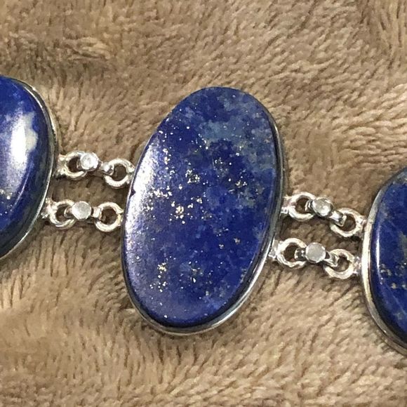 Southwestern Lapis Lazuli Sterling Silver Bracelet - Picture 10 of 15
